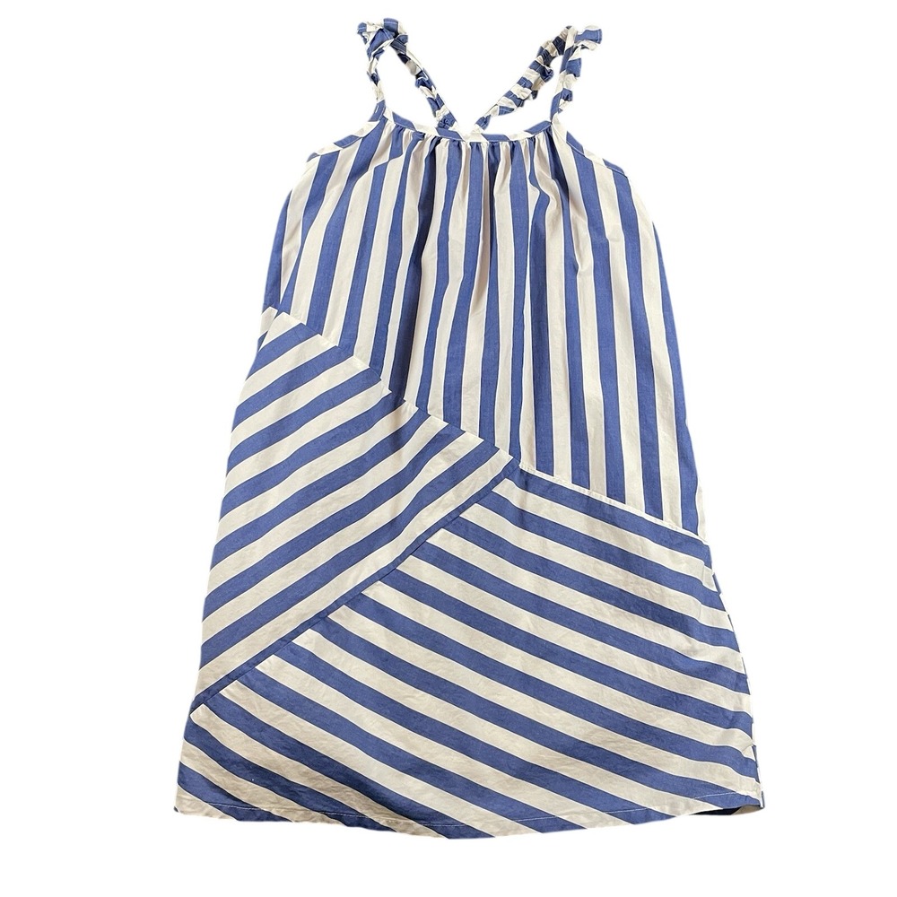 Gap Girls Tank Dress Size XL Stripes Flutter Straps Beachy Coastal Resort